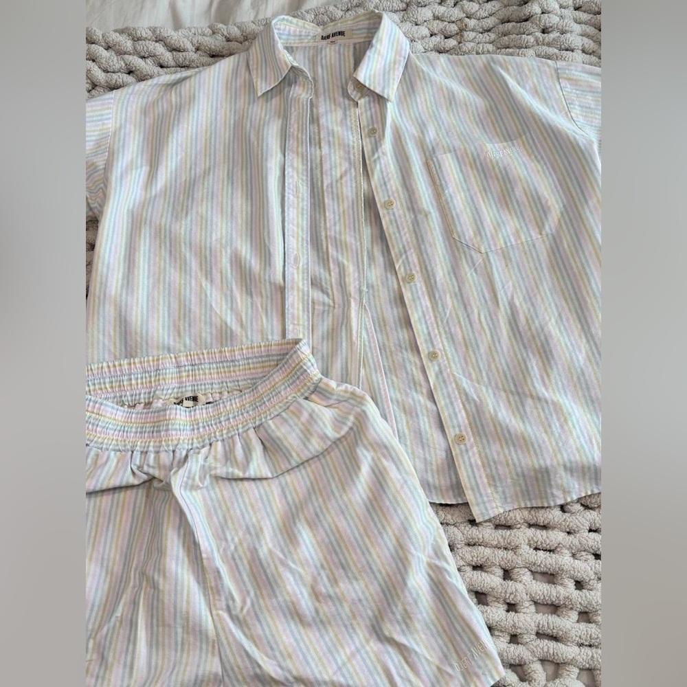 Djerf avenue rainbow stripe breezy set